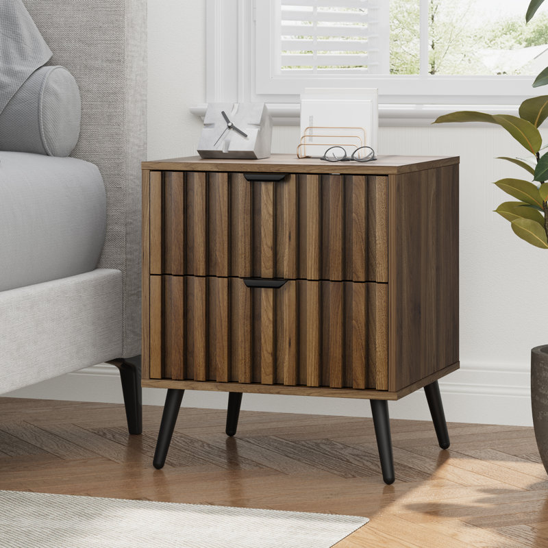 17.72cm W Solid Wood Bedside Table