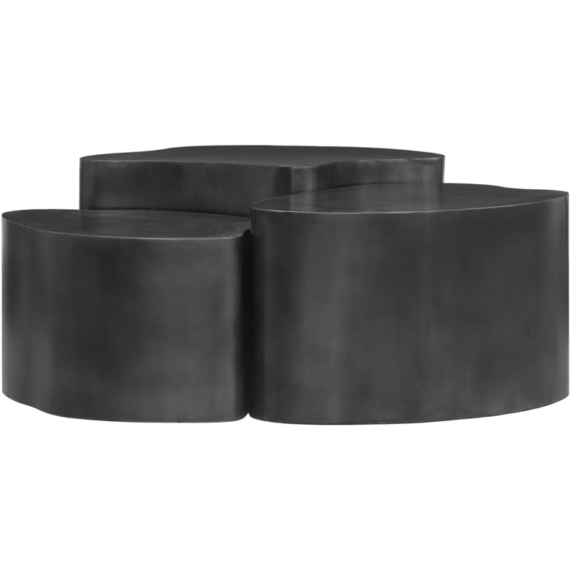 Banyan 3pc. Table basse en fer, Noir