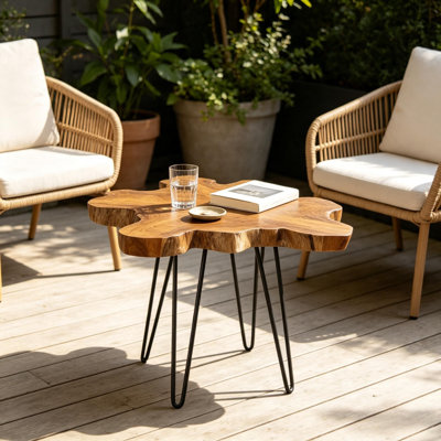 Solid Wood Top Single Coffee Table