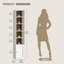 Bibliothèque étroite de 158 cm de haut avec armoire de rangement, bibliothèque d'angle mince à 7 niveaux avec tablettes ajustables-1958669687-2080059212