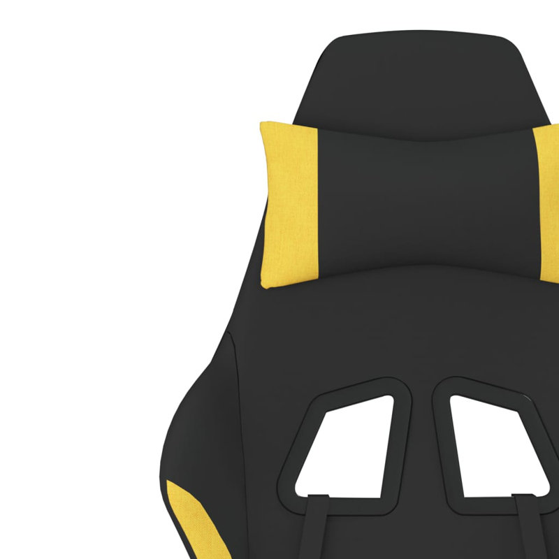 Gaming Chair with Footrest Fabric, Black/Yellow