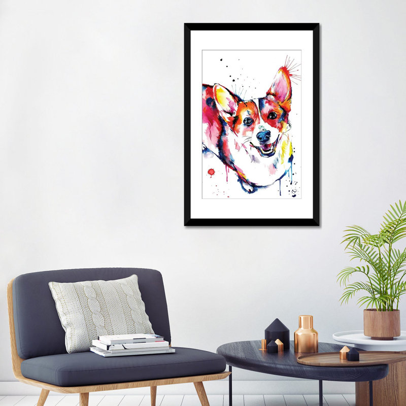 «Corgi», impression sur toile, H 12 po x l 8 po x P 0,75 po, Toile tendue
