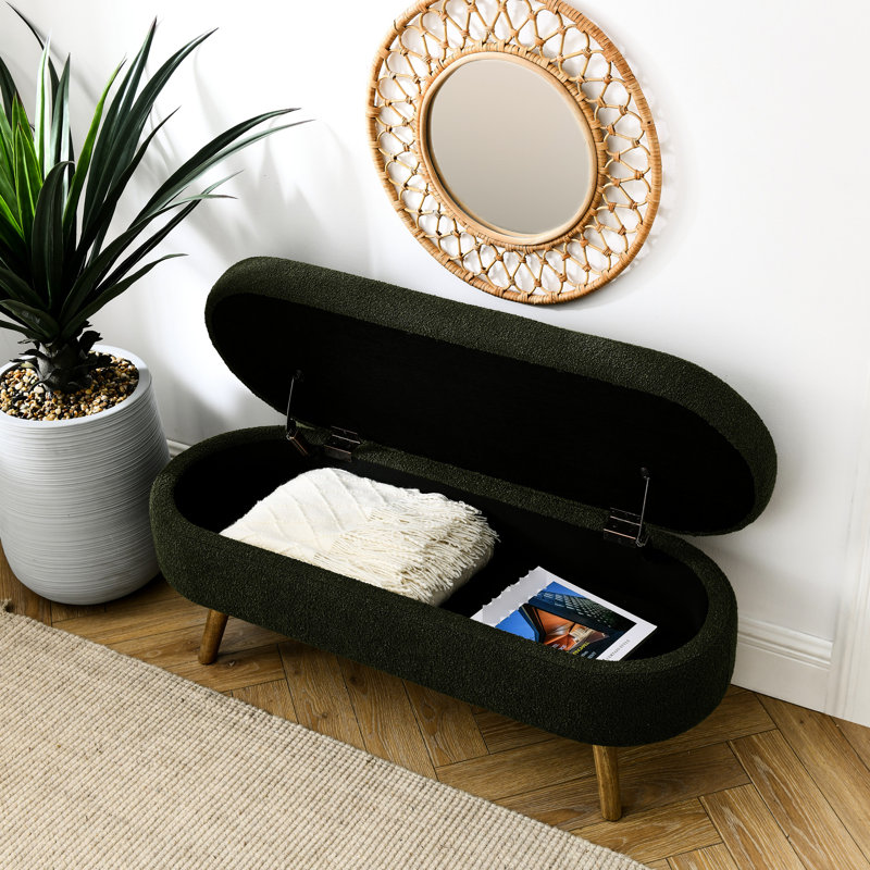 43.5"X16"X16" Storage Bench - Rubber Wood Legs, Handmade, Functional Footstool And Seat For Any Room Comfortable