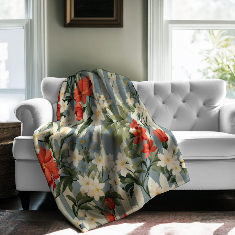 Jeté Blossom Boundary Bliss - 1 pièce Sherpa Bl Premium, 60 po x 80 po