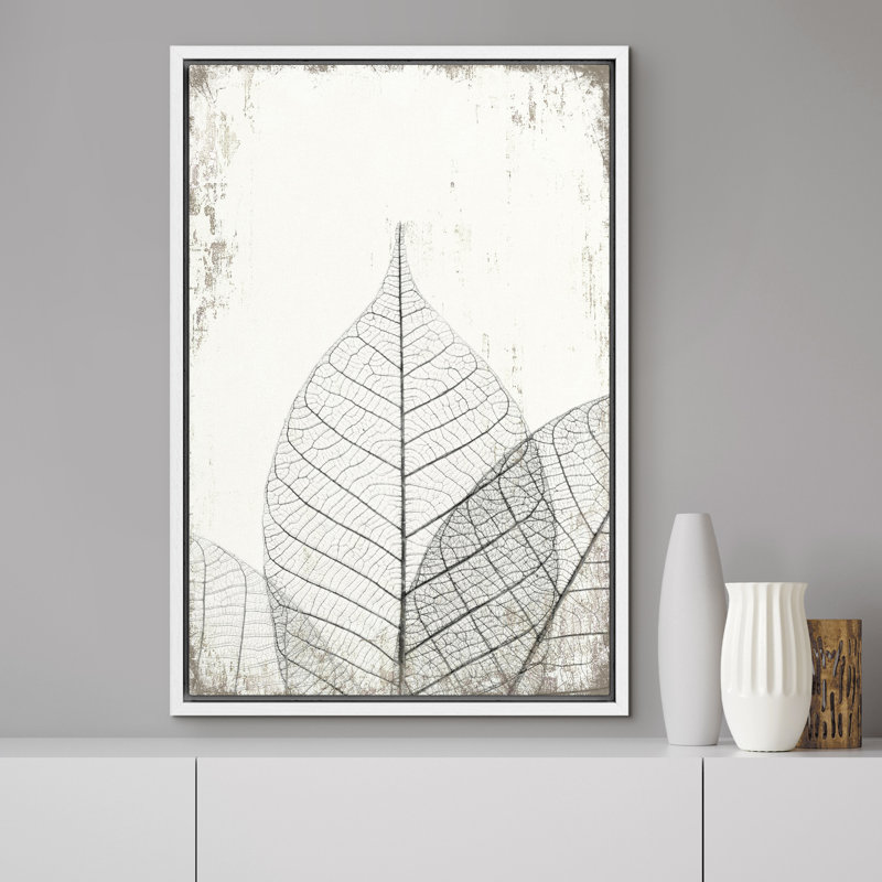 «Translucent Leaves II», reproduction d'art sur toile encadrée, H 36 po x l 24 po x P 2 po, Toile blanche encadrée