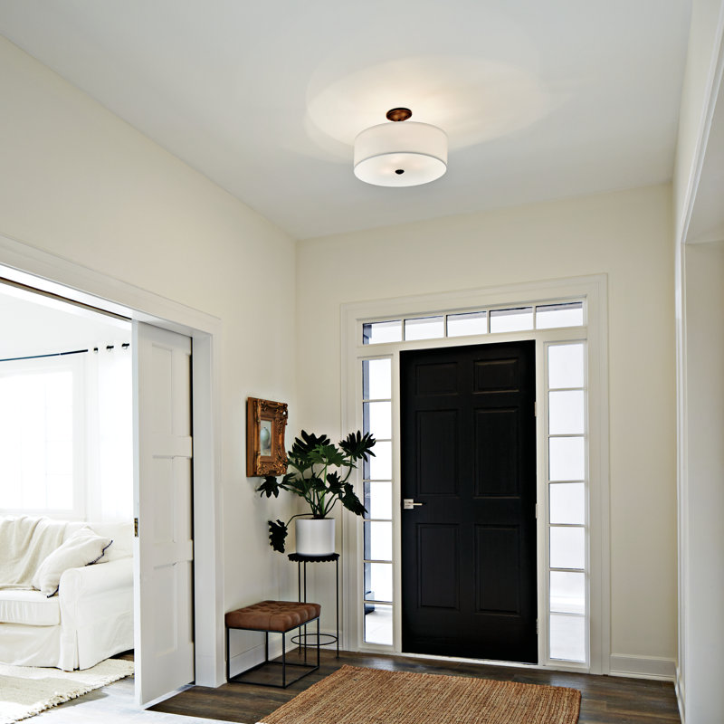 Plafonnier semi-encastré 3 lumières 18 po Hopedale, Bronze vieilli