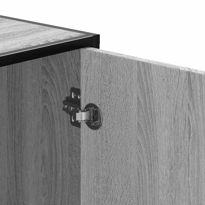5 Pair Shoe Storage Bench, Grey Sonoma