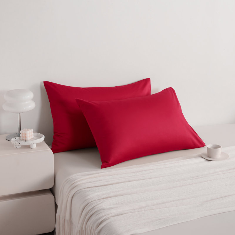 Taies d'oreiller égyptiennes en coton de qualité égyptienne, taies d'oreiller en satin de coton à densité de tissage 500 fils avec fermeture à enveloppe - NTBAY