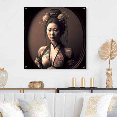 Japanese Vintage Edo Portrait - Woman Asian Acrylic Wall Art Glass