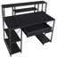 Bureau noir avec tablettes ouvertes et huche-2066194396