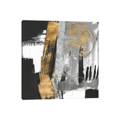 Golden Strokes II by Jennifer Goldberger - Wrapped Canvas Print
