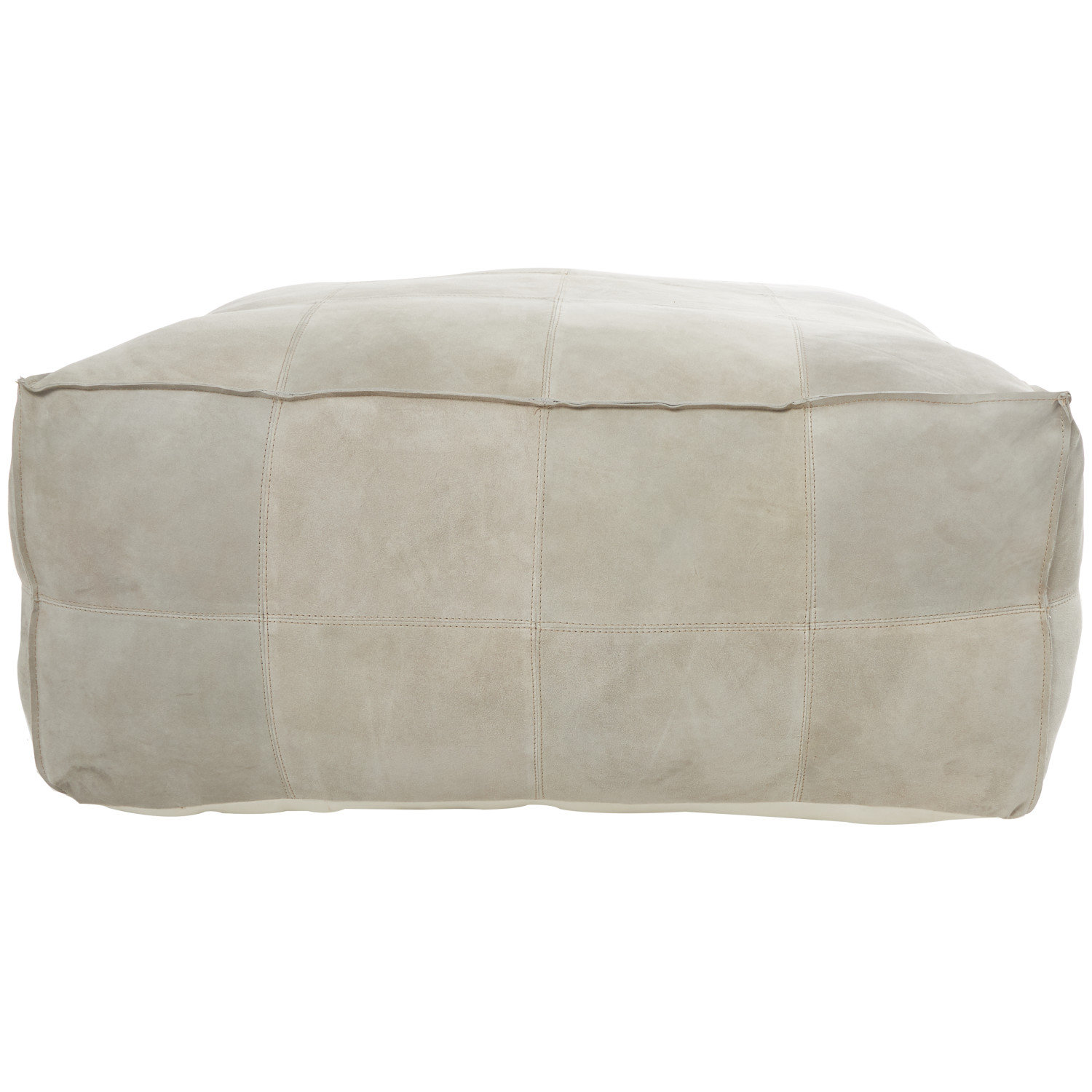 Sharita Upholstered Ottoman, Gray Genuine Leather
