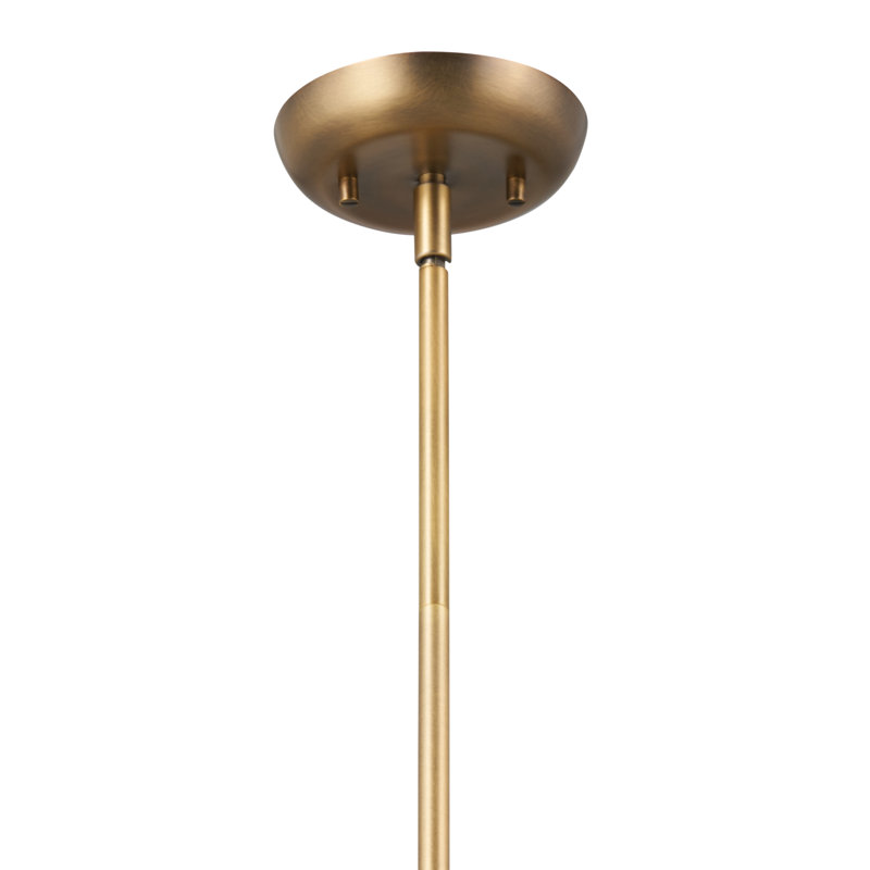 1 - Light Single Pendant, 14" H x 14" W x 14" D, Greige