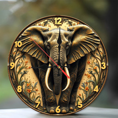 Horloge murale en bois 10 po, mouvement silencieux, à piles (piles AA non incluses), décor artistique, parfait pour les décorations