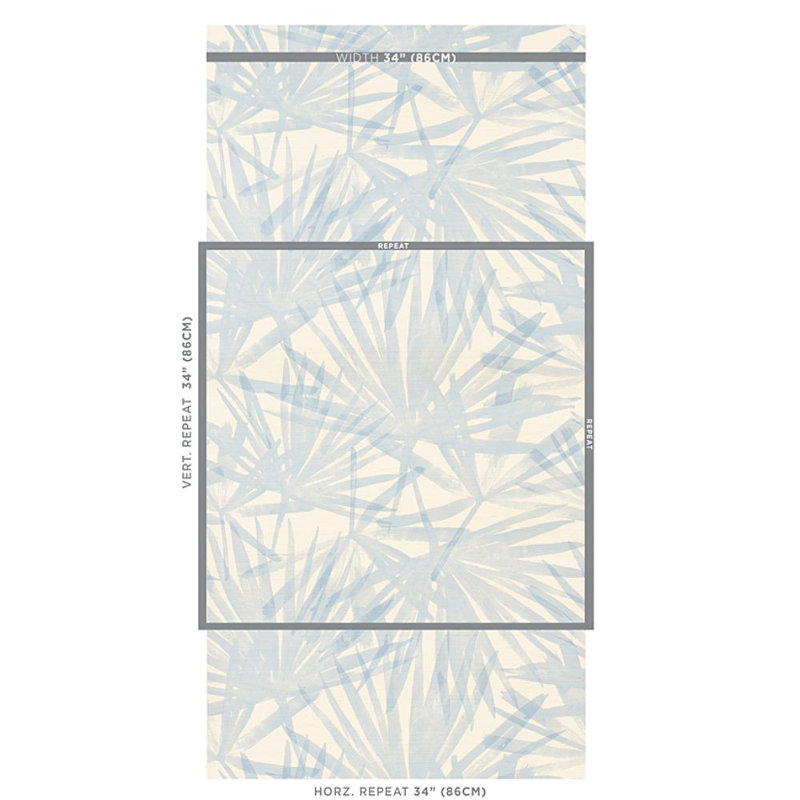Sunlit Palm Sisal Wallpaper, Chambray