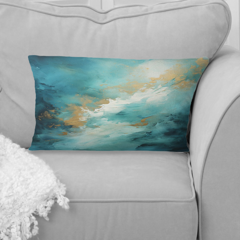 Coussin Turquoise Tranquility II - Abstract Landscape