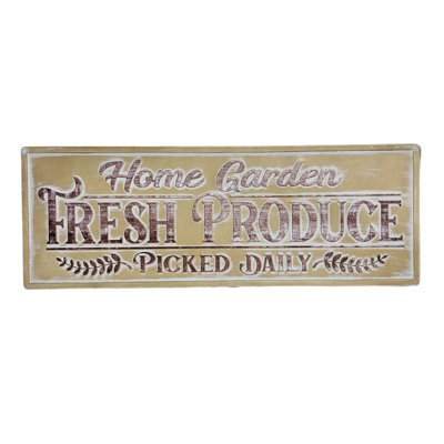 Enseigne murale «Fresh Produce» en métal 26 po.