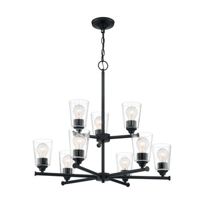 Lustre linéaire moderne Spoutnik à 9 lumières Weccacoe