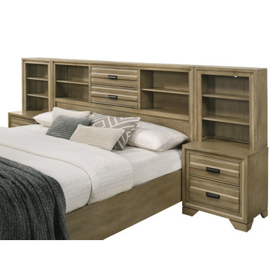 Cloe Loiret Platform Solid Wood 3 Piece Bedroom Set