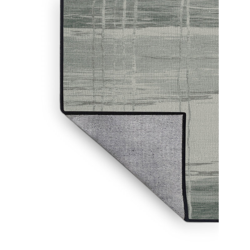 Tapis abstrait gris lavable à la machine, Rond 4 pi
