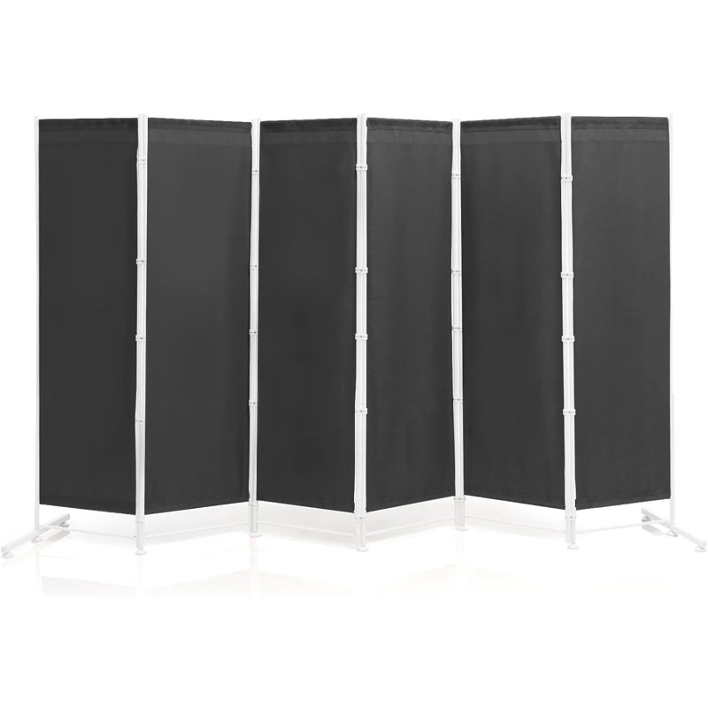 Mohand 300cm W x 180cm H 6 - Panel Folding Room Divider, Brown