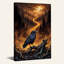 Corbeau noir sur racines noueuses, toile murale orange fluorescente pour l'Halloween-2106046119