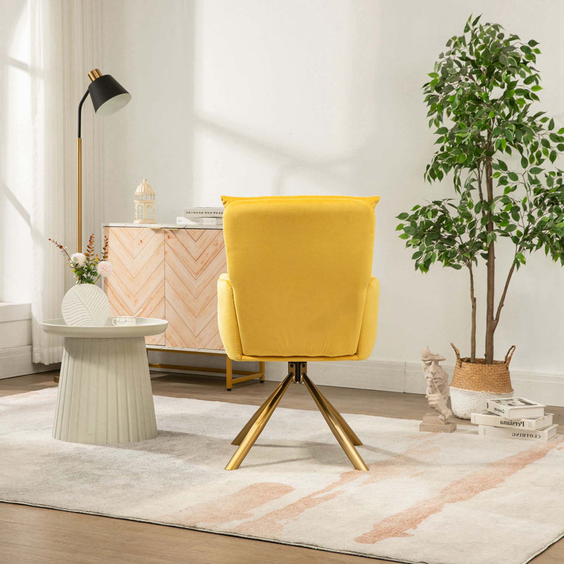 Fauteuil d'appoint pivotant Kriene, Jaune