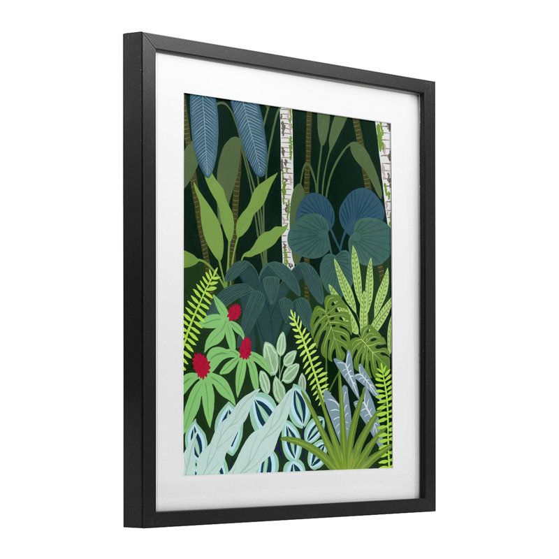 Exotic Botanical Gardens, reproduction encadrée sous verre, conception de Courtney Haley, H 21 po x l 17 po