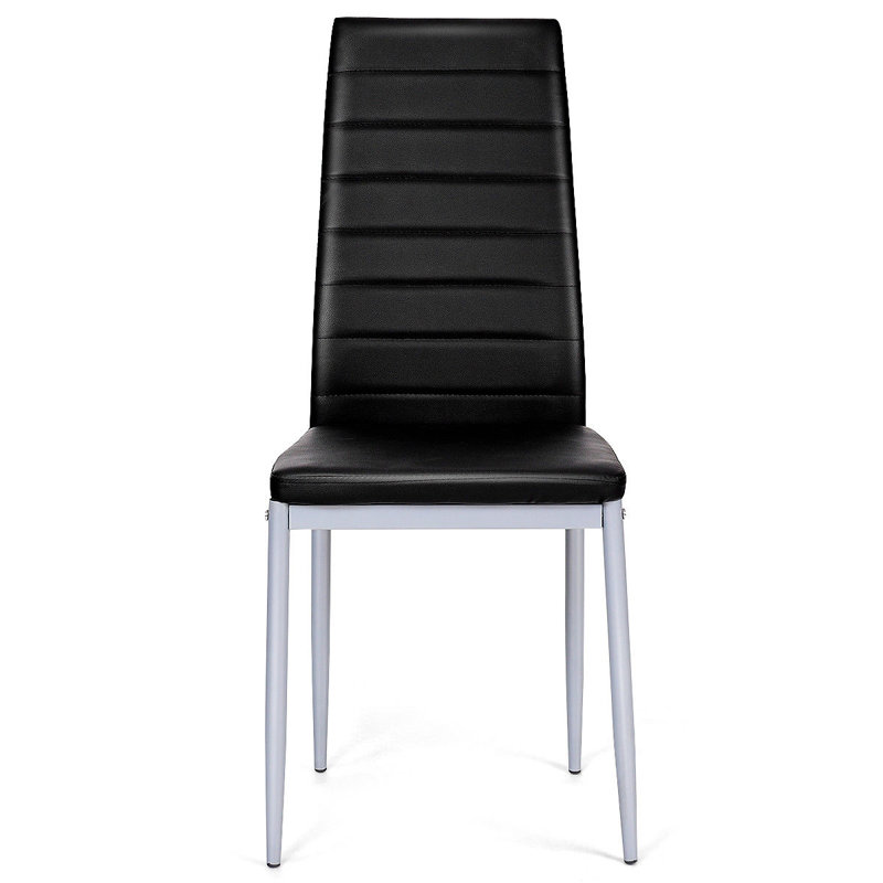 Chaise parsons en simili cuir Kymani, Noir