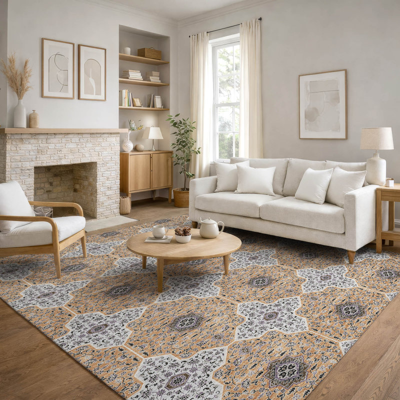 Premium Machine Washable Mayfield AMF2410 Oriental Rug, 3' x 5', Copper