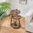 Round End Table Side Table with Metal Frame, Greige-charging Station-1829981754