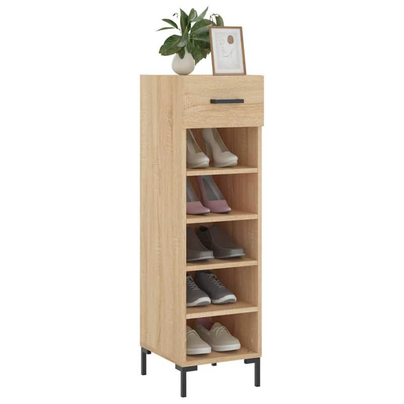 Range-chaussures en bois d'ingénierie Sonoma, fer moyen, Naturel