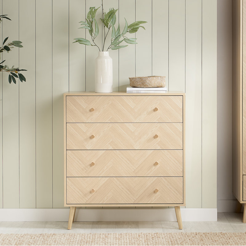 Mardell 85cm W 4 - Drawer Chest of Drawers, Oak