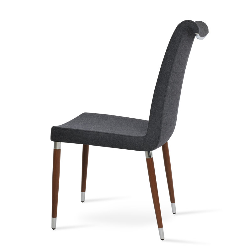 Chaise d'appoint rembourrée en métal Lale, Gris foncé