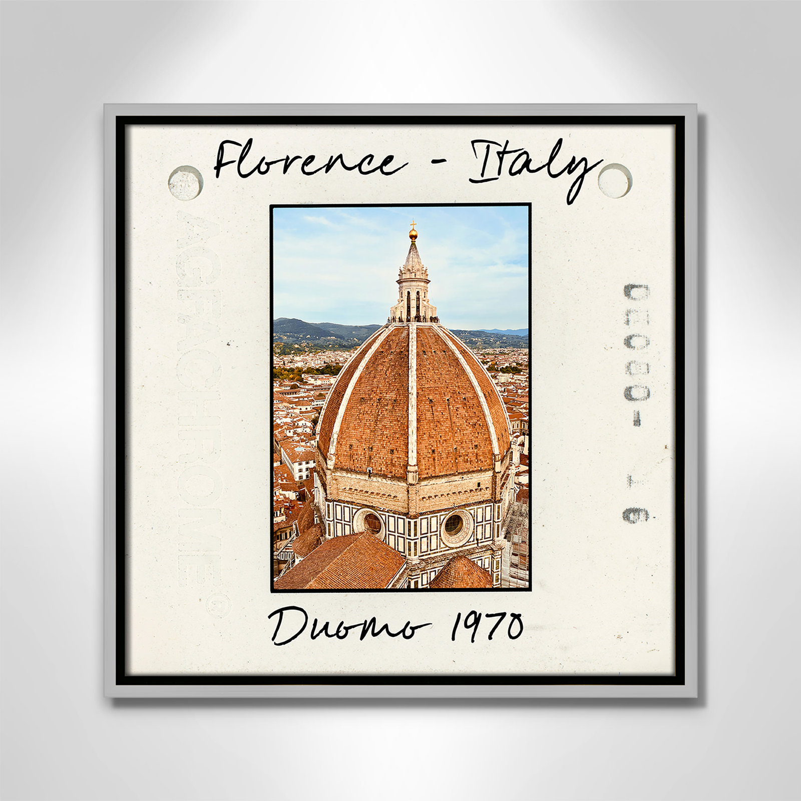Florence Italy - Duomo Print by Susan Jill, 17.5" H x 17.5" W x 2" D, Silver Floater Framed Canvas
