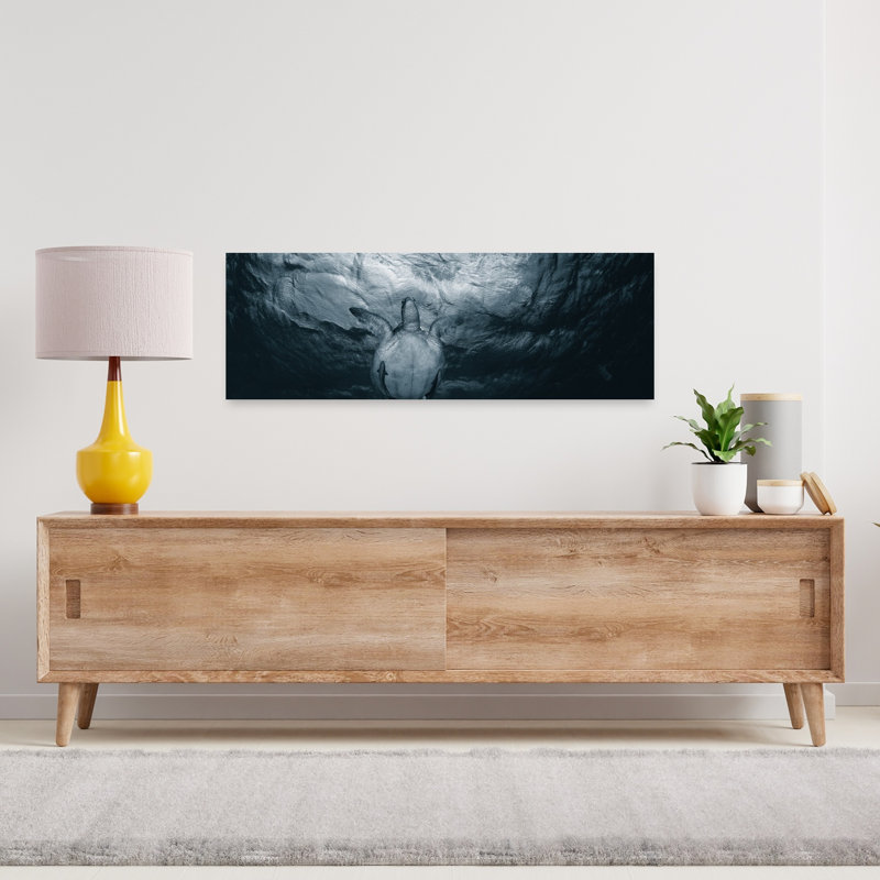«Graceful Ocean Turtle» Peaceful Tranquil Contemporary, H 36 po x l 12 po