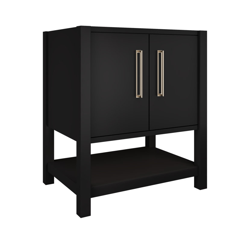 Kiawah Single Bath Vanity, Noir, Satin Nickel, 30"
