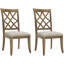 2 chaises de salle à manger couleur chêne blanc - cadre en bois massif de style rétro Mid-Century rembourré et rembourré-1612560258-1612560259