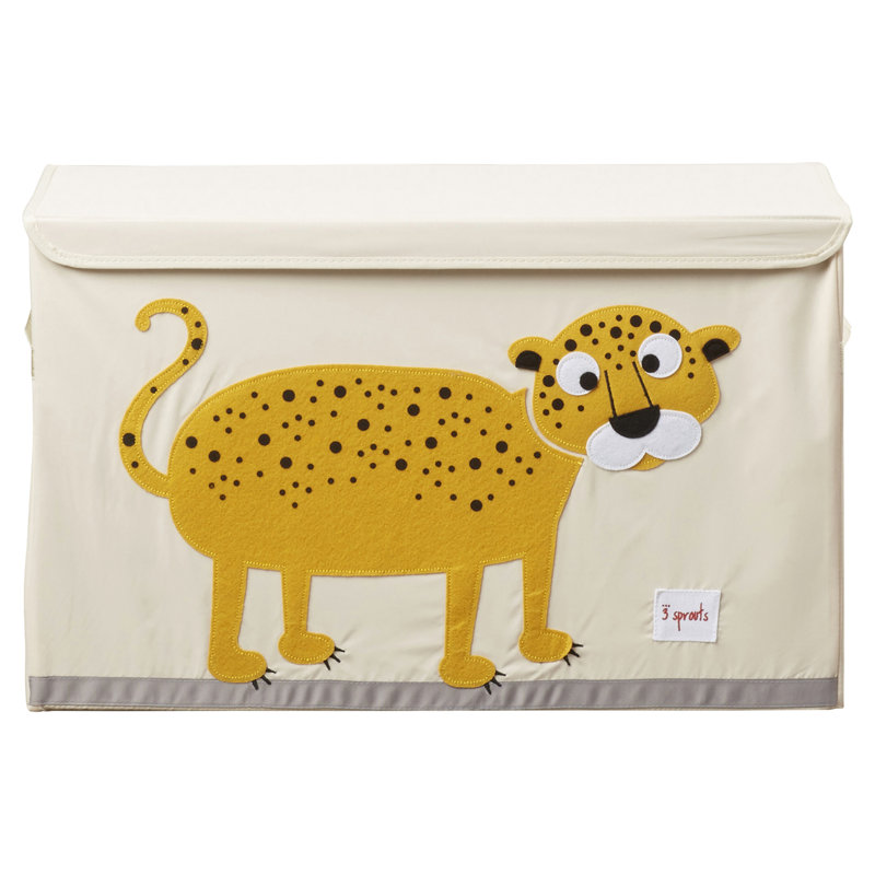 Tan and Orange Leopard Collapsible Toy Chest Storage Bin