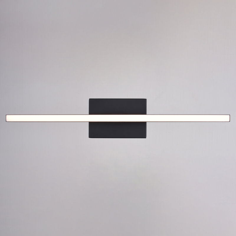 Fanestil 24 In. Integrated LED Matte Black Bath Bar Vanity Light White Shade