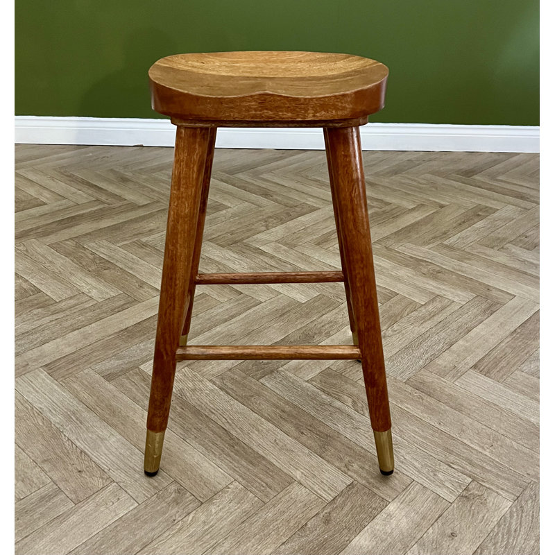 Generosa Counter Stool with Solid Wood Frame, Light Oak