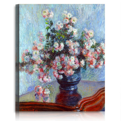 «Chrysanthemums» par Claude Monet, reproductions d'art classique sur toile, estampe numérique sur toile, art mural pour la décoration intérieure
