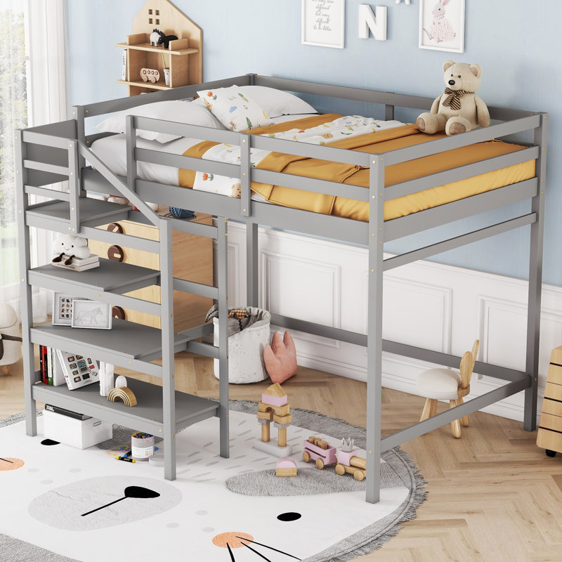 Lit mezzanine double Colhaven Kids, gris