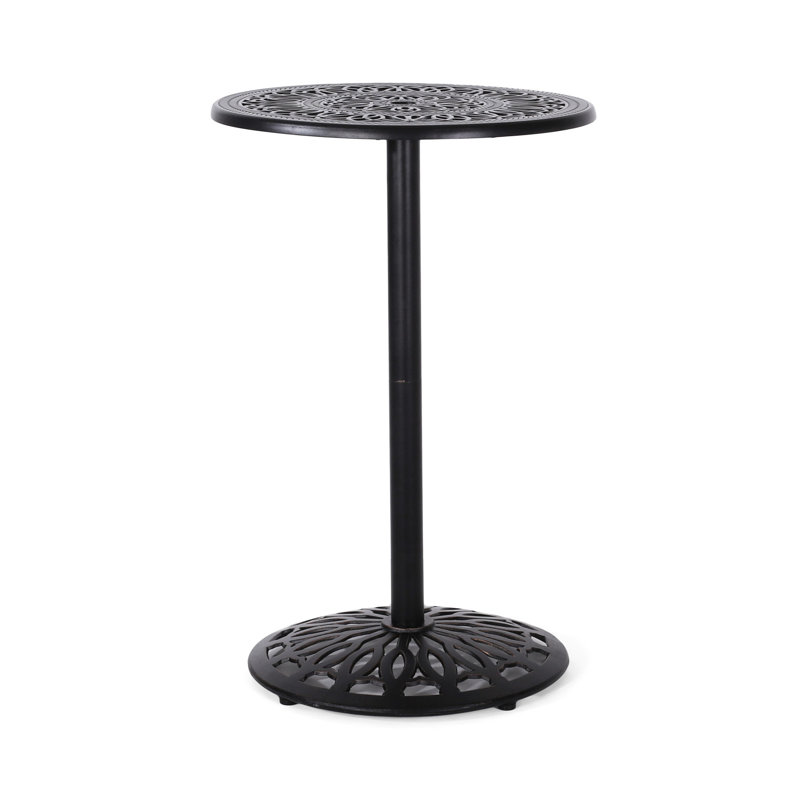 Table d'extérieur en aluminium au fini cuivre antique pour un bar de patio élégant avec attrait