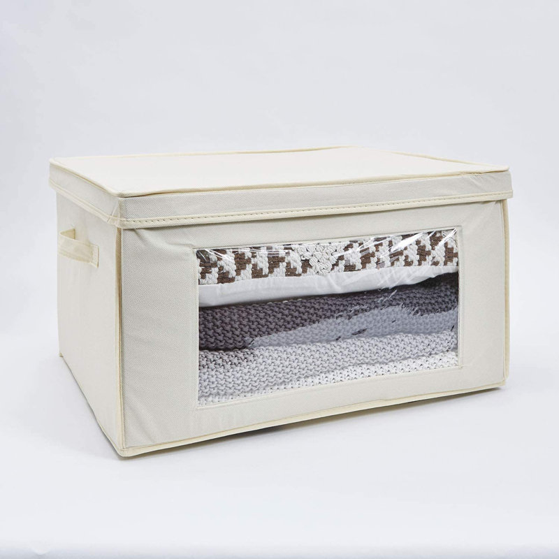 Ebern Designs Fabric Decorative Bin, Beige