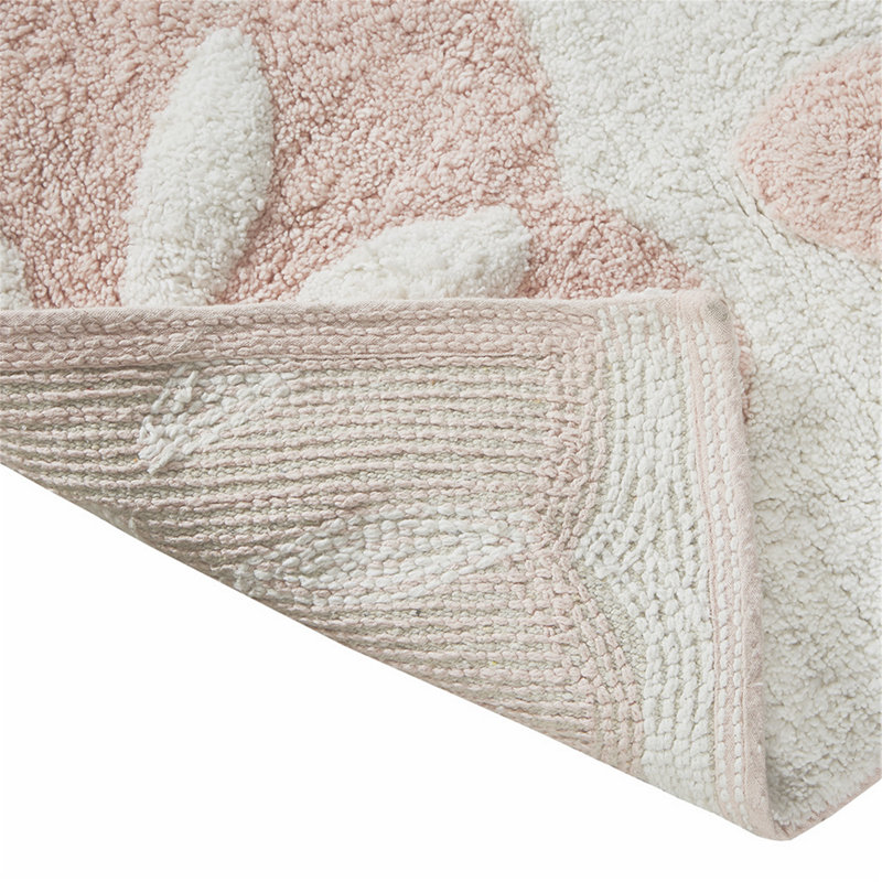 Tapis de bain rond en coton touffeté