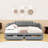 Twin XL Extendable Upholstered Daybed with Trundle, LED Light and Storage Drawers-42525478