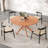 47.2" Solid Wood Round Dining Table with Intersecting X-Shaped Pedestal Base-1801710003
