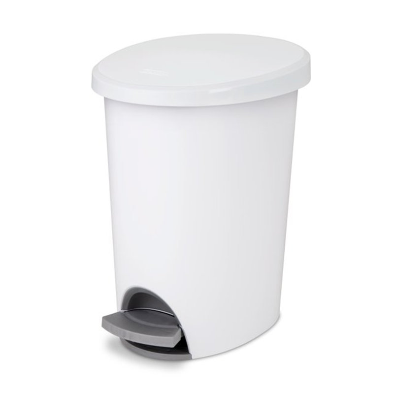 Sterilite 10818002 2.6 Gallon Ultra StepOn Wastebasket with Lid and Base, 8 Pack