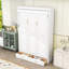 Lit escamotable double en bois avec tiroirs